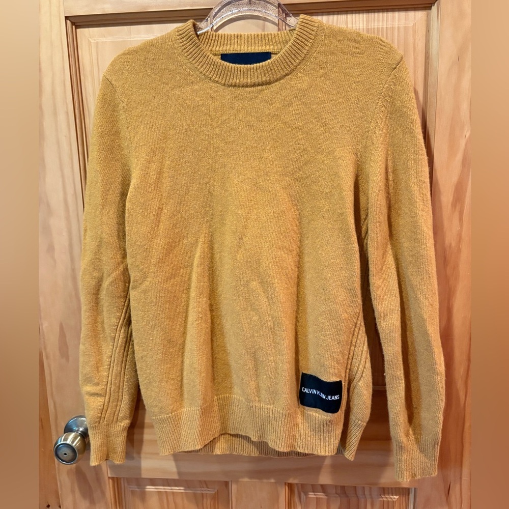 Calvin Klein Jeans Golden Yellow/mustard Crewneck Sweater size M men’s/womens